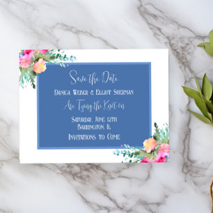 Convites Casamento de Rosebud Rosa Azul Salva a Data