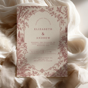 Convites Casamento de Rosewood Toile Francês