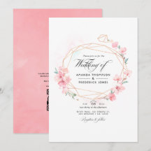 Casamento de RSVP com Código QR Geométrico Flor de