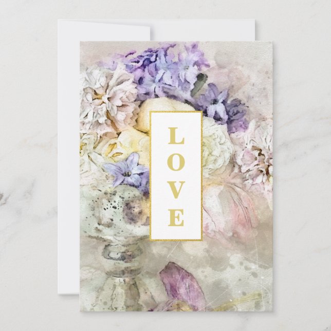 Convites *~Casamento de RSVP de Buquê QR de Flores de Jardi (Frente)