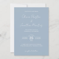 Casamento de RSVP de Código de QR Azul Minimalista