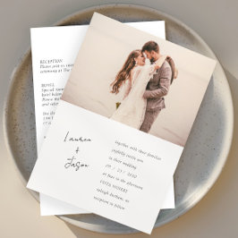 Convites Casamento de RSVP de Fotografias a Preto e Branco 