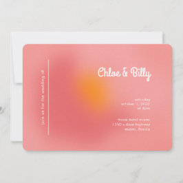 Convites Casamento de RSVP Laranja Cor-de-Rosa Gradiente Mo