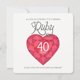 Convites Casamento de rubi amor tão forte coração aquarela