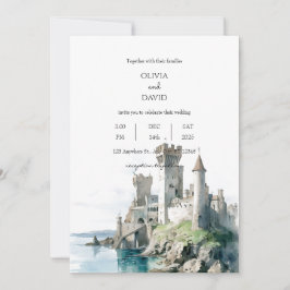 Convites Casamento de Ruínas do Castelo de Beachside Costal