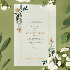 Convites Casamento de Sage All-in-One da Chic Floral Waterc