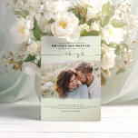 Convites Casamento de Sage com Sobreposição de Fotos Elegan<br><div class="desc">Modernos e mínimos convites para fotos de casamento</div>