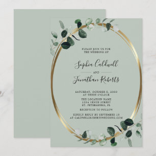 Convites Casamento de Sage do Eucalyptus All in One Website