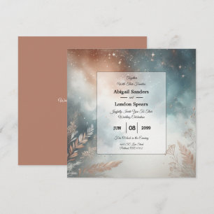 Convites Casamento de Sage e Terracotta Stardust Skies