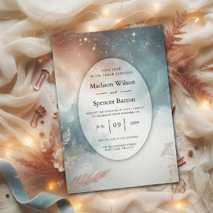 Convites Casamento de Sage e Terracotta Stardust Skies