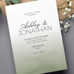 Convites Casamento de Sage Moderno e Minimalista
