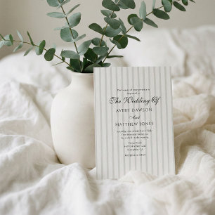 Convites Casamento de Sage Style Club Striped Country