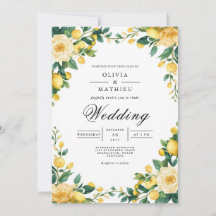 Convites Casamento de Sangue Botânico Amarelo Sunny