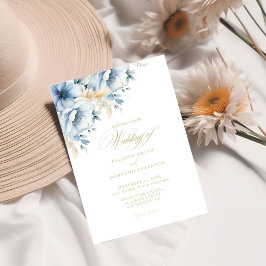 Convites Casamento de Sangue com Frame Geométrico Floral Az