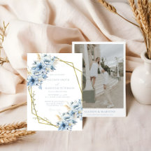 Casamento de Sangue com Frame Geométrico Floral Az