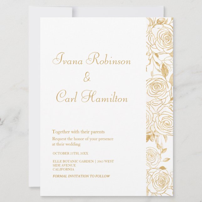 Convites Casamento de Sangue GILDED (Frente)