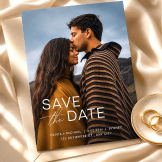 Convites Casamento de Save the Date de Foto Moderna