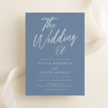 Casamento de Script Azul Moderno Dusty