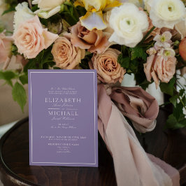Convites Casamento de Script Clássico de Lavanda Lilac Eleg