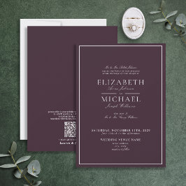 Convites Casamento de Script Clássico Púrpura Elegante de C