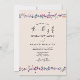 Convites Casamento de Script com Letra Moderna em Flor Selv