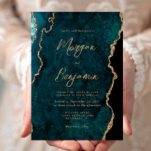 Casamento de Script de Agata Azul-Teal Moderno
