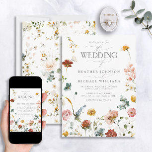 Convites Casamento de Script de Aquarela Botânica Floral El