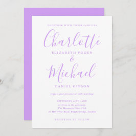 Convites Casamento de Script de Assinatura Lilac da lavanda
