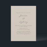 Convites Casamento de Script de Beige Moderno Minimalista<br><div class="desc">Convite para Casamento de Script de Taupe Moderno Minimalista Beige</div>