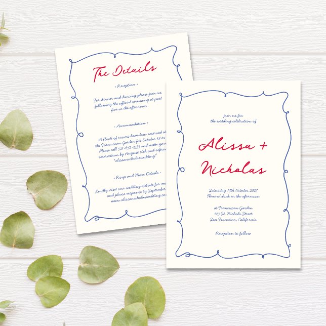 Convites Casamento de Script de Bright Bright Whimsical (Criador carregado)