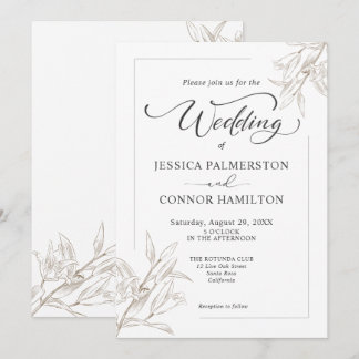 Convites Casamento de Script de Caligrafia Elegante Simples