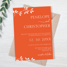 Casamento de Script de Caligrafia Laranja Minimali