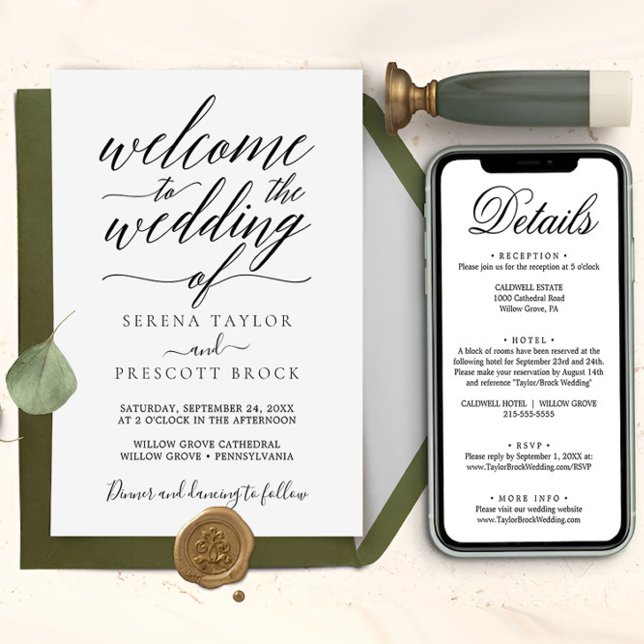 Convites Casamento de script de Caligrafia Mínima para Down (MINIMAL WEDDING INVITE)
