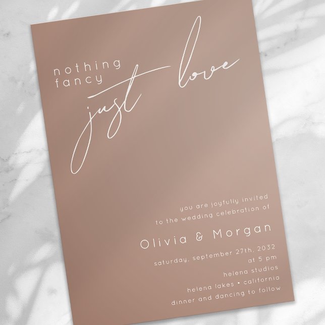 Convites Casamento de Script de Caligrafia Minimalista Boho (Criador carregado)