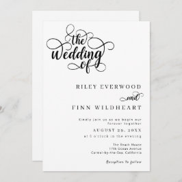 Convites Casamento de Script de Caligrafia Moderna Elegante