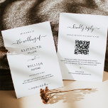 Convites Casamento de Script de Caligrafia RSVP de Código Q<br><div class="desc">Design moderno e elegante imprimiu o Elegance QR Code Calliction Script Wedding Invitation que pode ser personalizado com seu texto. Clique no botão "Personalizar" e use nossa ferramenta design para modificar este modelo. Veja a Design de Arte Gráfica para outros produtos que combinam com este design!</div>