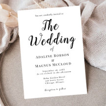 Casamento de Script de Tipografia Elegante Branca 