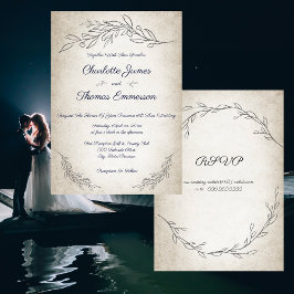 Convites Casamento de Script do Elegant Soft Deixa com RSVP