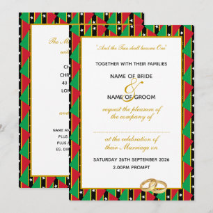 Convites Casamento de Script Dourado Cristão NEVIS KITTS ru
