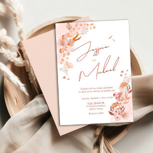 Convites Casamento de Script Elegante Boho Boho