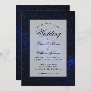 Convites Casamento de Script Elegante Celestial da Starry N