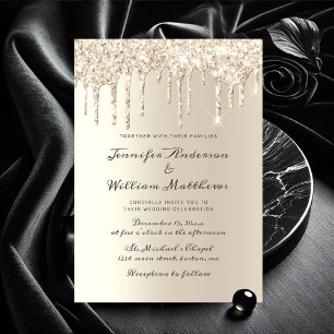Convites Casamento de Script Elegante Com Glitter Derruband