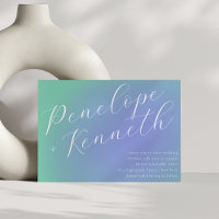 Casamento de Script Elegante de Gradiente Verde Az