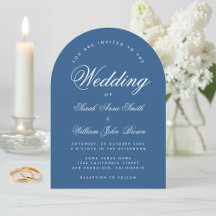Casamento de Script Elegante Simples com Arca Azul
