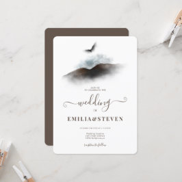 Convites Casamento de Script Elegante Watercolor Eagle Moun