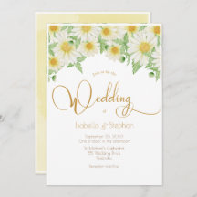 Casamento de Script Floral Amarelo Branco da Daisi