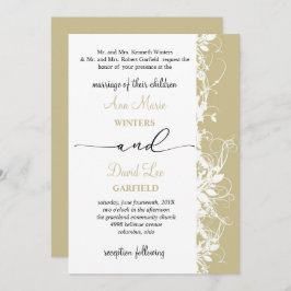 Convites Casamento de Script Floral Branco Elegante e Moder