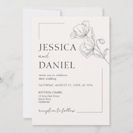 Convites Casamento de Script Floral de Caligrafia Elegante