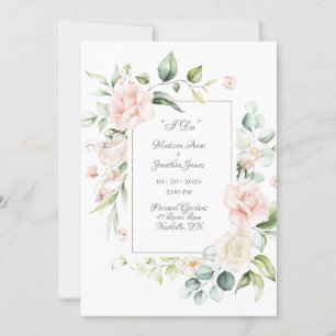 Convites Casamento de Script Floral Floral Floral Romântic