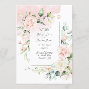 Convites Casamento de Script Floral Floral Floral Romântic
